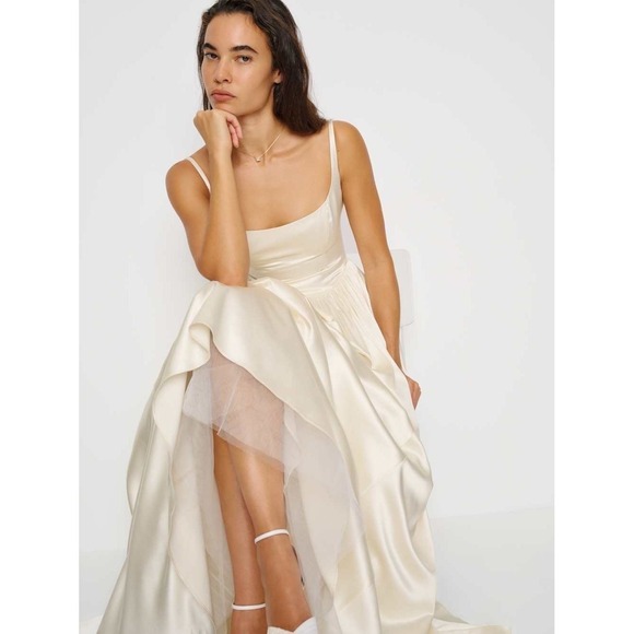 Reformation Liz Silk Dress Ivory Wedding Gown Brand New - Picture 4 of 10